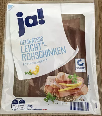 Delikatess Leicht-Rohschinken ja!, Rewe 150g, code 4388840218745