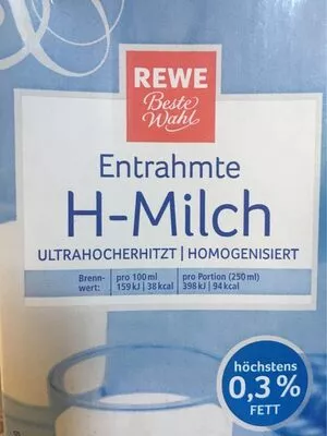 H-entrahmte Milch Höchstens 0,3% Fett REWE 1l, code 4388844002753