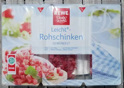 Leicht-Rohschinken gewürfelt Rewe Beste Wahl, Wilhelm Brandenburg 150 g, code 4388844009417