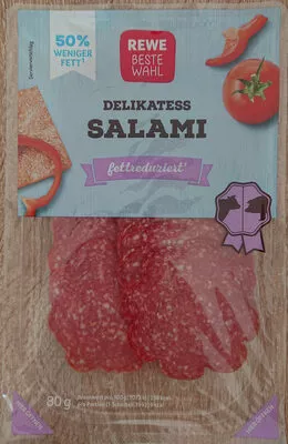 Delikatess Salami fettreduziert REWE Beste Wahl 80 g, code 4388844082861