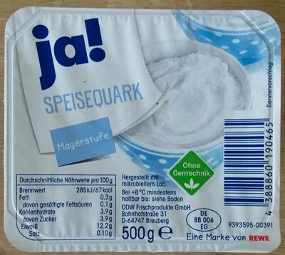 Speisequark Magerstufe ja! 500 g, code 4388860190465