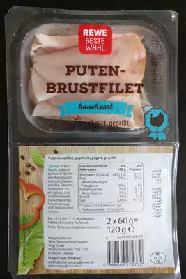 Putenbrustfilet Rewe beste wahl 120g, code 4388860272772