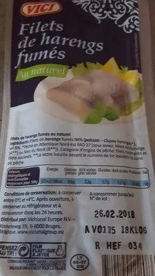 Filets de harengs fumés au naturel Vici , code 4770190112086