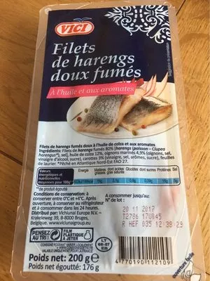 Filets de harengs doux fumes Vici , code 4770190112109