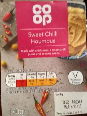 Sweet chilli houmous Coop 170 g, code 5000128584098