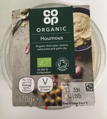 Organic houmous Coop 170 g, code 5000128776905