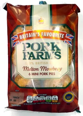 6 Mini Melton Mowbray Pork Pies Pork Farms 300g, code 5000242112085