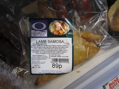 Lamb Samosa Quality Foods 110 g, code 5000810000004