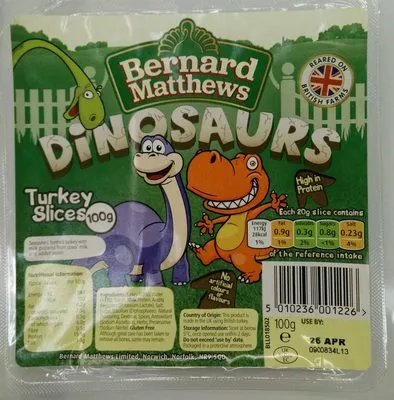 Dinosaurs Turkey Slices Bernard Matthews 100 g e, code 5010236001226