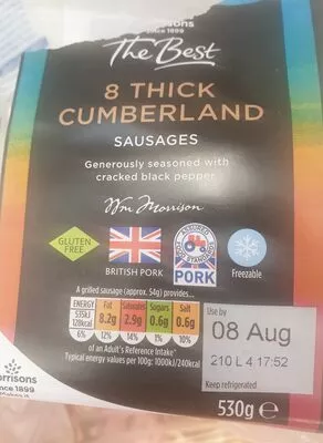 morrisons the best 8 thick cumberland sausages Morrisons , code 5010251864004