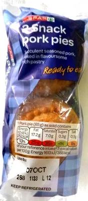 2 Snack Pork Pies Spar 2, code 5010358227290