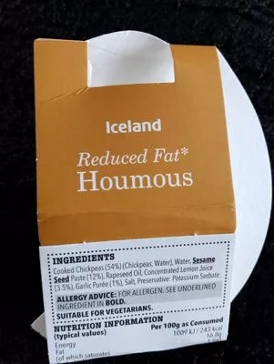 Reduced Fat Houmous Iceland , code 5010482680565