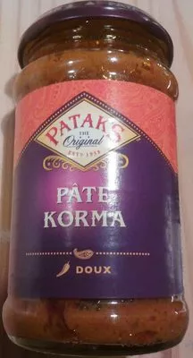 Pâte Korma Patak's 290 g e, code 5011308700092