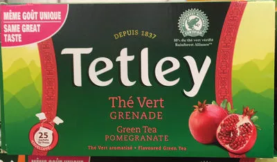 Thé vert grenade Tetley 37,5 g, code 5014328075898