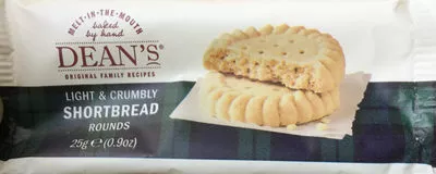 Shortbread rounds Dean's 25 g, 0.9 oz, code 5015473000032