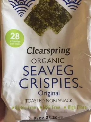 Seaveg Crispies Original Clearspring 5 g, code 5021554003434