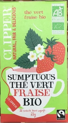 Sumptuous thé vert fraise bio Clipper 35 g, code 5021991938832