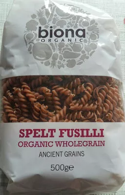 Organic Wholemeal Spelt Fusilli Biona 500 g, code 5032722305038