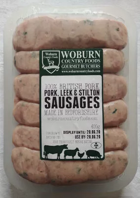 Pork, Leek & Stilton Sausages Woburn Country Foods 400 g, code 5038005000317