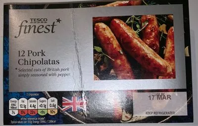 Pork chipolatas Tesco , code 5051140452490