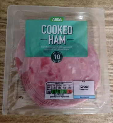 Cooked ham Asda 300g, code 5054070209035