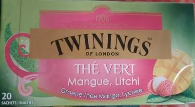 Thé vert mangue litchi Twinings 20 sachets, code 5055953902357