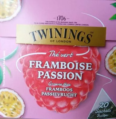 Thé vert framboise passion Twinings 20 sachets, code 5055953902968