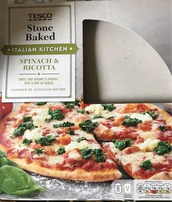 spinach and ricotta stone baked pizza Tesco 334g, code 5057008389915