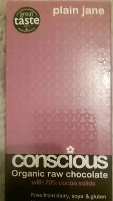 Conscious Organic Raw Chocolate Plain 70% Conscious 50 g, code 5060153350006