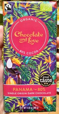 Panama 80% single origin dark chocolate Chocolate and Love 80 g, code 5060270121855