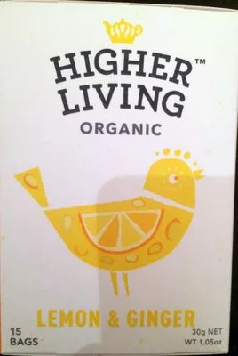 Organic - Lemon & Ginger higher living 30g, code 5060319120177