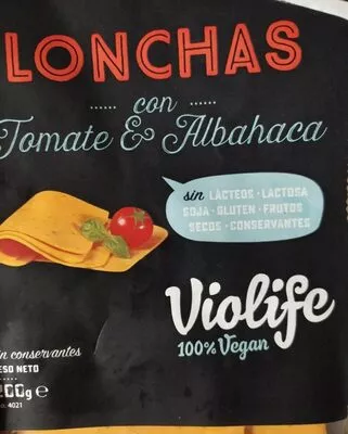 Lonchas con tomate y albahaca Violife , code 5202390016301