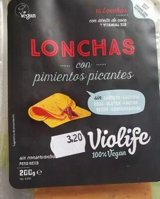 Lonchas con pimientos picantes Violife 200 g, code 5202390016950