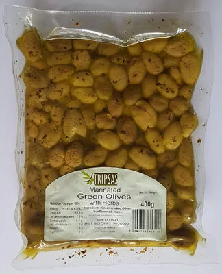 Olives vertes marinées aux herbes Tripsas 400 g, code 5206303013142