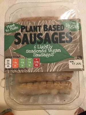 6 lightly seasoned vegan sausages  270g, code 5391512920951