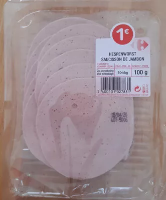 Saucisson de jambon Carrefour 100 g, code 5400101027831