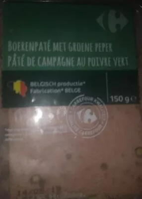 Pâté de campagne au poivre vert Carrefour 150 g, code 5400101047914