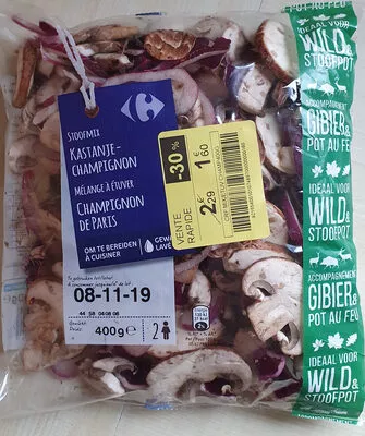 Champignons de Paris - mélange à étuver carrefour 400 g, code 5400101074897