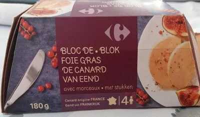 Bloc de  Foie Gras de Canard Carrefour 180 g, code 5400101209152