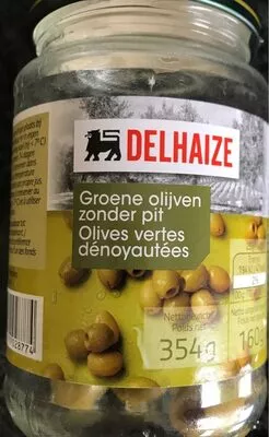 Olives verted dénoyautées Delhaize 160 g, code 5400111028774