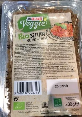 Veggie bio seitzn haché Delhaize 200g, code 5400112298718