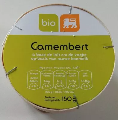 Camembert bio Delhaize 150 g, code 5400112491300