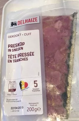 Tête pressée en tranches Delhaize 200 g, code 5400112720134