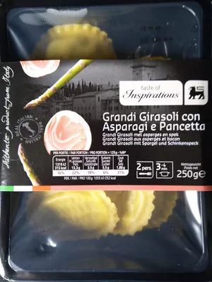 Grandi Girasoli aux asperges et bacon Delhaize, Taste of Inspirations 250 g, code 5400119504874