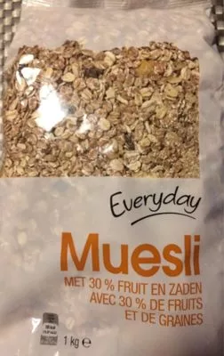 Muesli avec 30% de fruits et de grauines Everyday 1 kg, code 5400141091861