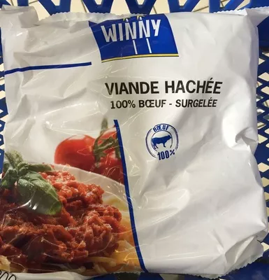 Viande hachée 100% bœuf surgelée Winny 800 g, code 5400247028648