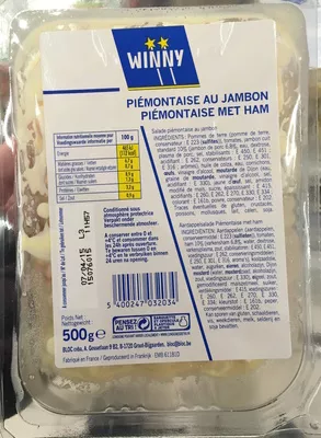 Piémontaise au jambon Winny 500 g, code 5400247032034