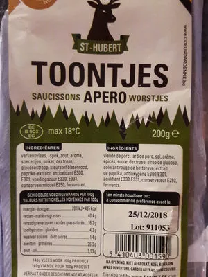 Toontjes St Hubert 200 g, code 5410403001590