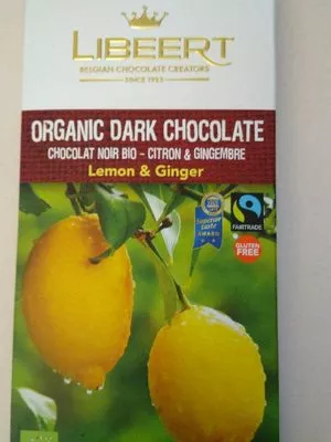 Organic dark chocolate noir bio citron gingembre Libeert , code 5411901082678