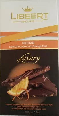 Dark chocolate with orange peel 70% cocoa Libeert 100 g, code 5411901825886